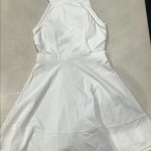 Emerald Sundae White Halter A-Line Dress